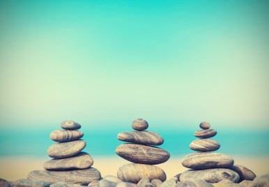 Vintage retro style image of stone pyramids.